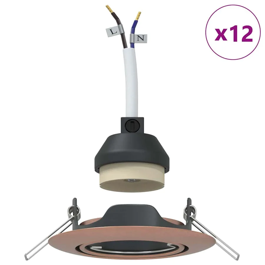 Projecteur 12 pcs Cuivre 9 x 9 x 2,5 cm Métal - 4