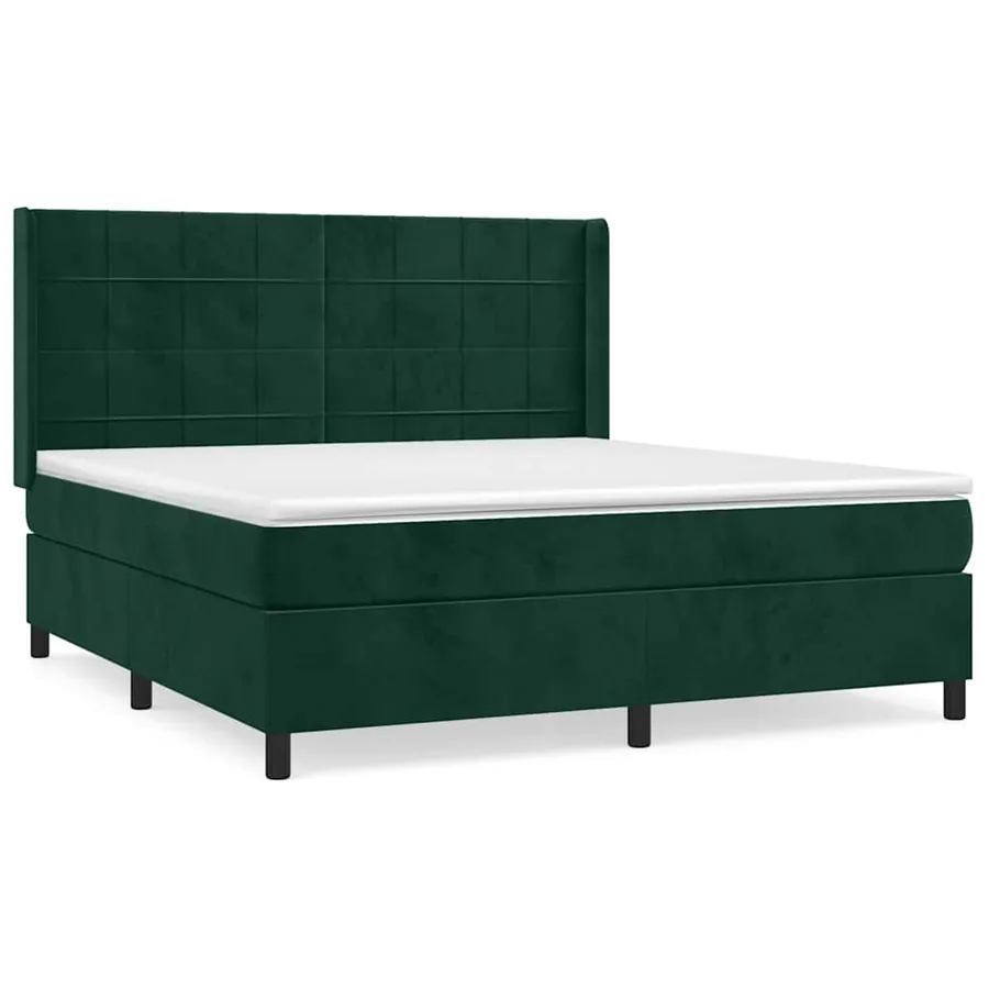 Sommier à lattes de lit et matelas Vert foncé 160x200cm Velours - 2