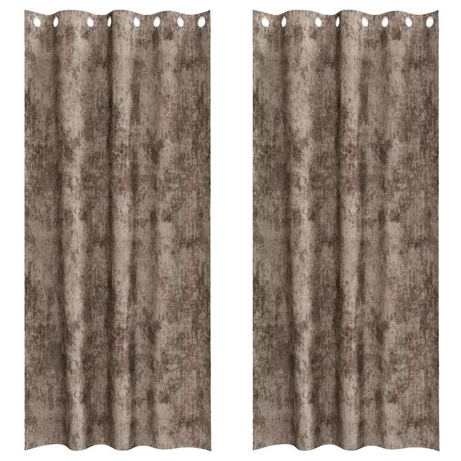 Rideaux en velours 2 pcs Cappuccino 260 x 140 cm Velours - 2