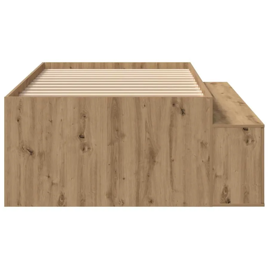 Cadre de lit Chêne artisanal 90 x 190 cm Bois d'ingénierie - 6