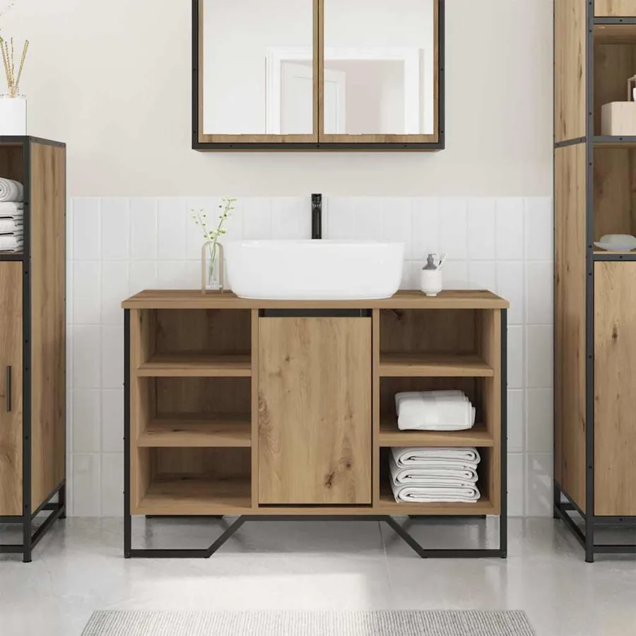 Meuble de Lavabo de Salle de Bain Chêne artisanal