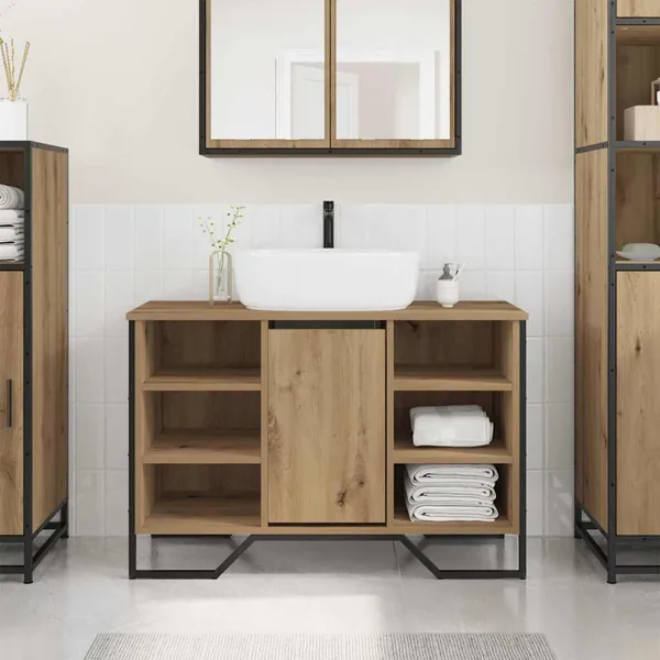 Meuble de Lavabo de Salle de Bain Chêne artisanal