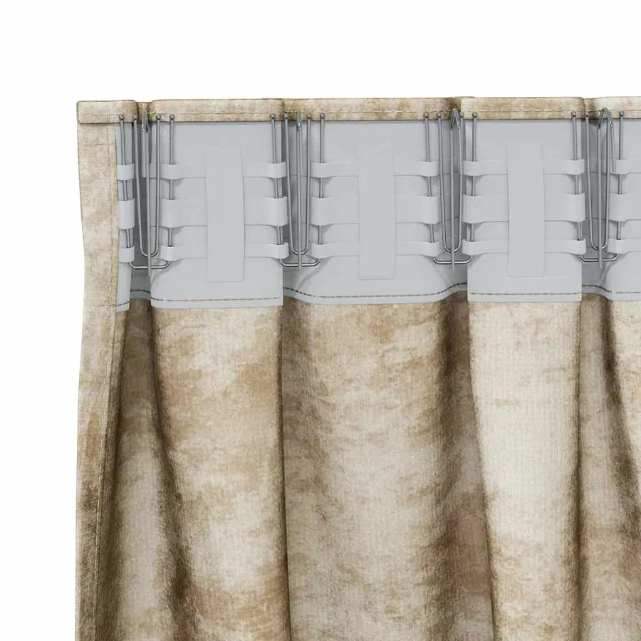 Rideaux en velours 2 pcs Crème 260 x 140 cm Velours - 5