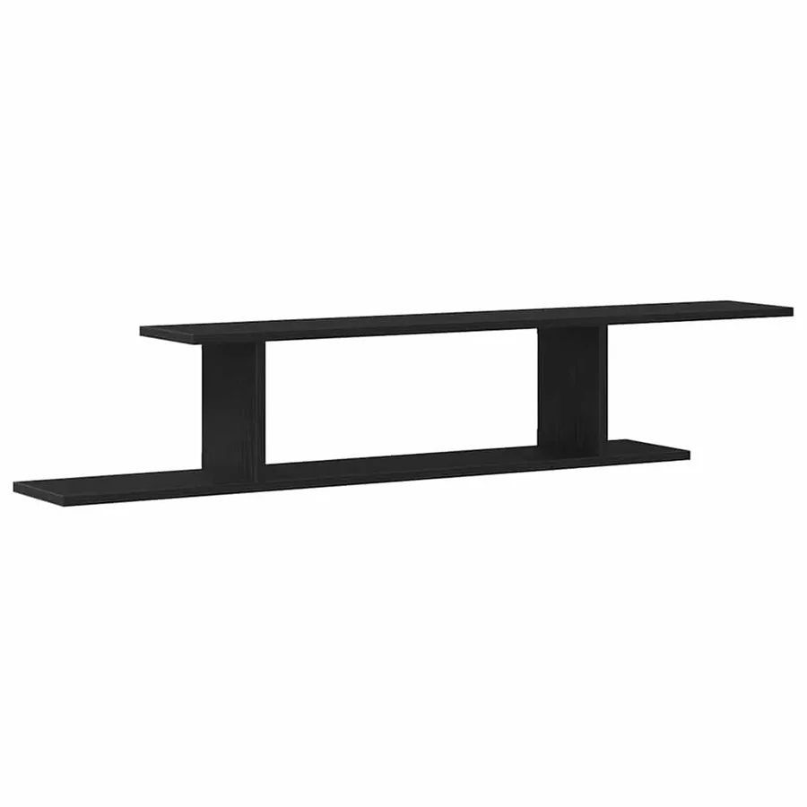 Étagère TV murale Chêne noir 125 x 18 x 23 cm Bois d'ingénierie - 2