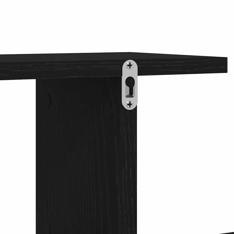 Étagère TV murale Chêne noir 125 x 18 x 23 cm Bois d'ingénierie - 9