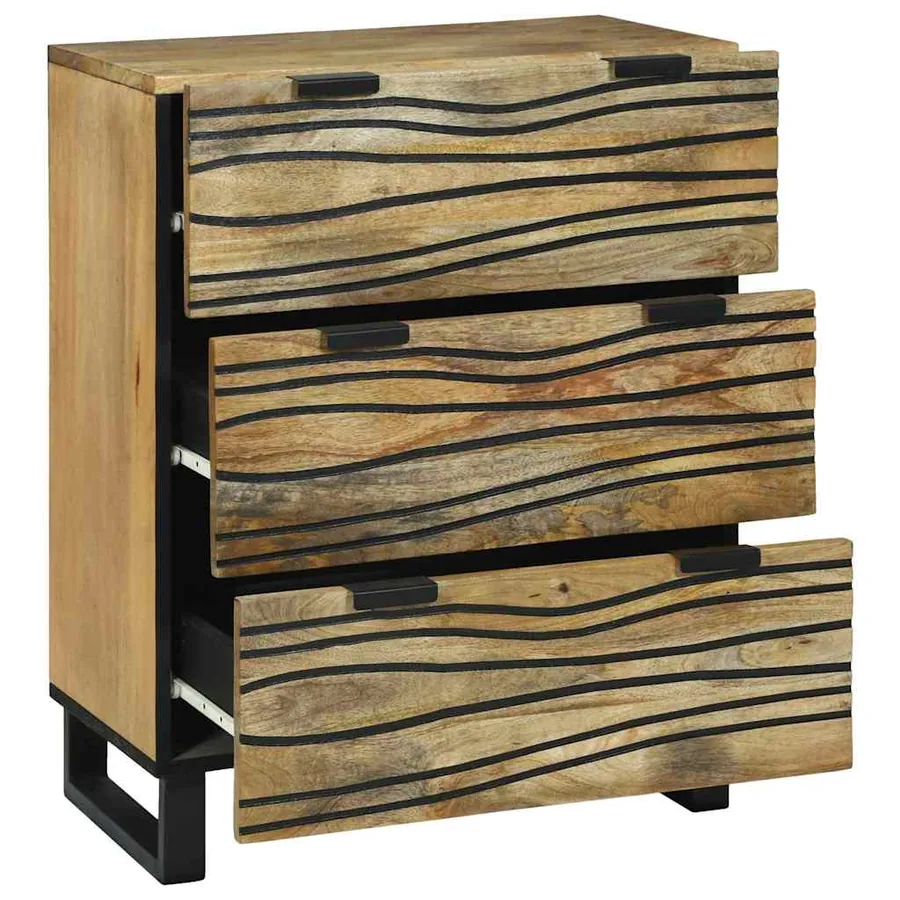 Buffet Marron 60 x 33.5 x 75 cm Bois de manguier massif - 2