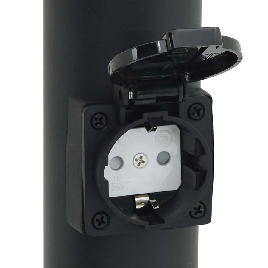 Bornes lumineuses avec détecteur et prise lot de 3 110 cm acier inoxydable IP44 - 9