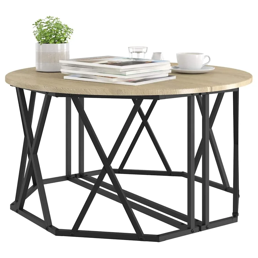Table basse Chêne Sonoma 80 x 80 x 42 cm - 3