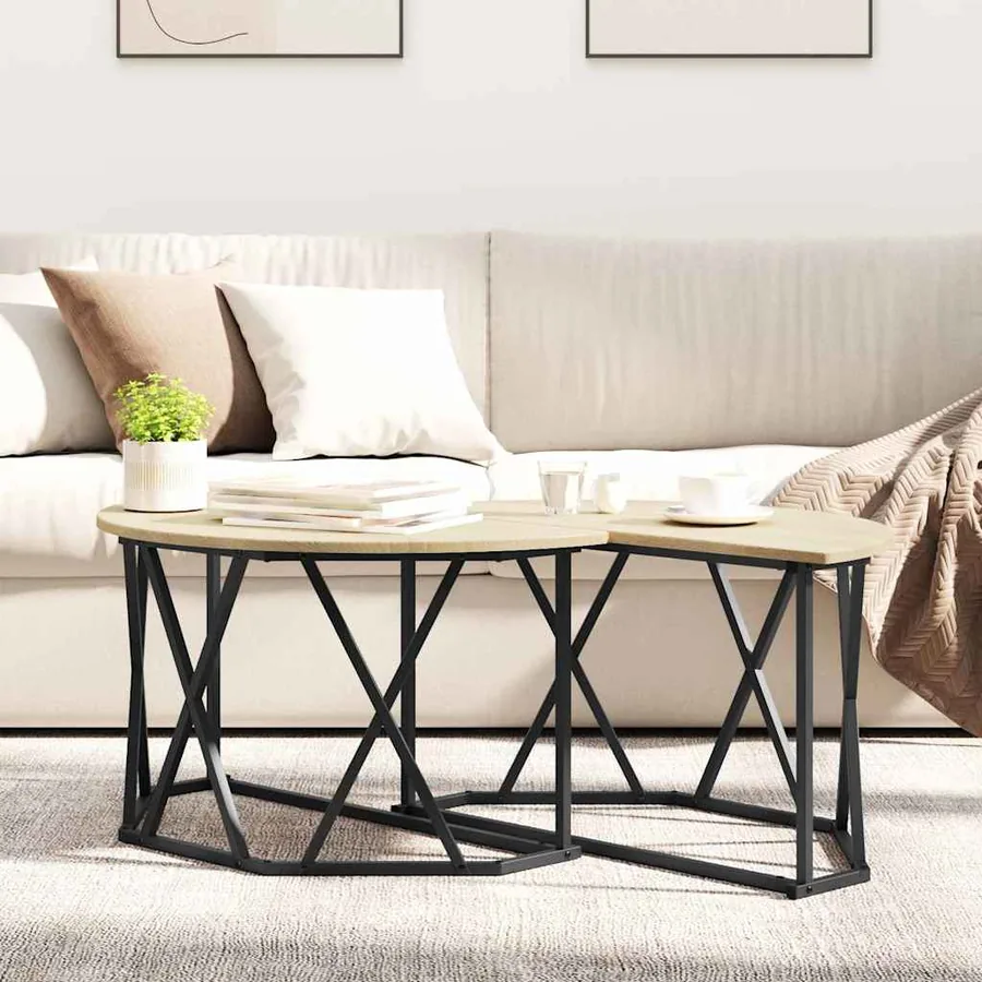 Table basse Chêne Sonoma 80 x 80 x 42 cm - 4