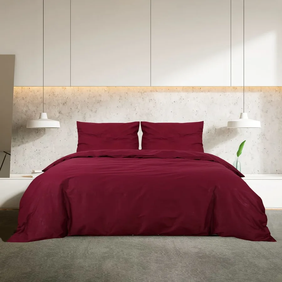 Ensemble de housse de couette Bordeaux 200x220 cm Microfibre - 3