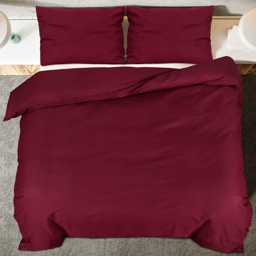 Ensemble de housse de couette Bordeaux 200x220 cm Microfibre - 5