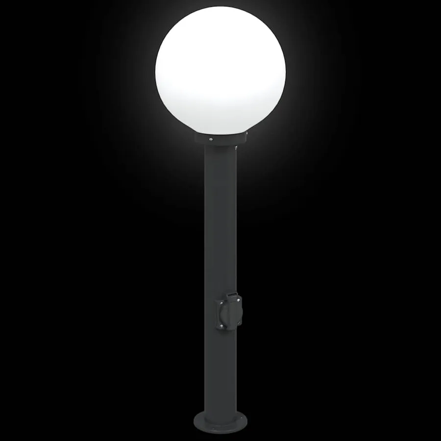 Bornes lumineuses avec sortie lot de 3 80 cm noir IP44 - 5