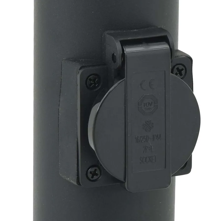 Bornes lumineuses avec sortie lot de 3 80 cm noir IP44 - 7