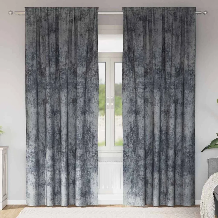 Rideaux en velours 2 pcs Gris Argenté 260 x 140 cm Velours