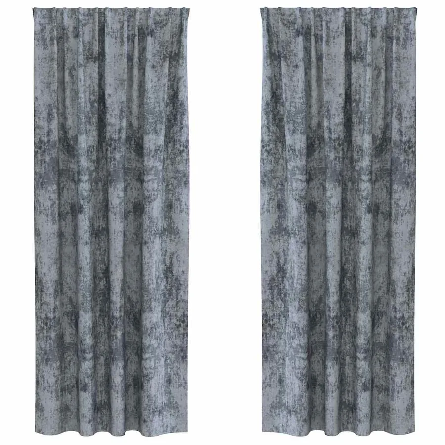 Rideaux en velours 2 pcs Gris Argenté 260 x 140 cm Velours - 2