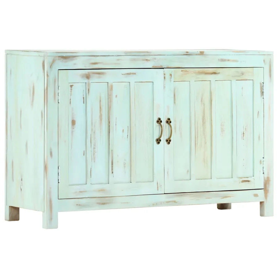 Buffet Bleu clair 110x35x70 cm Bois de manguier massif
