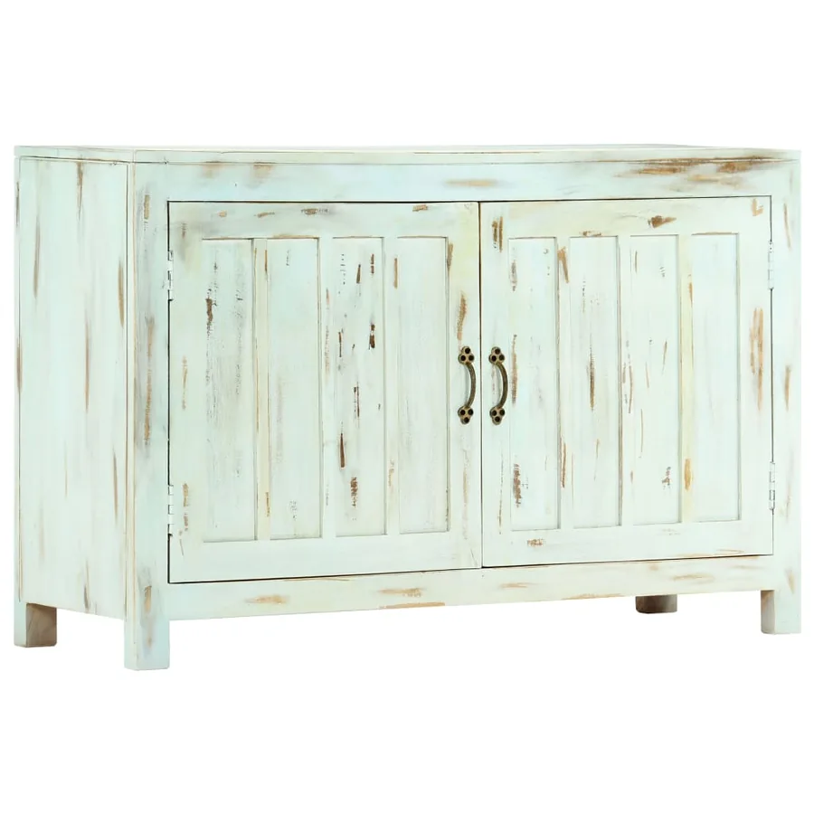 Buffet Bleu clair 110x35x70 cm Bois de manguier massif - 11