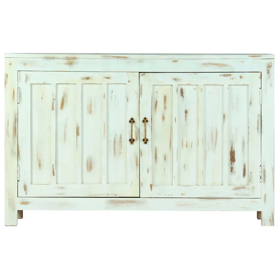 Buffet Bleu clair 110x35x70 cm Bois de manguier massif - 2