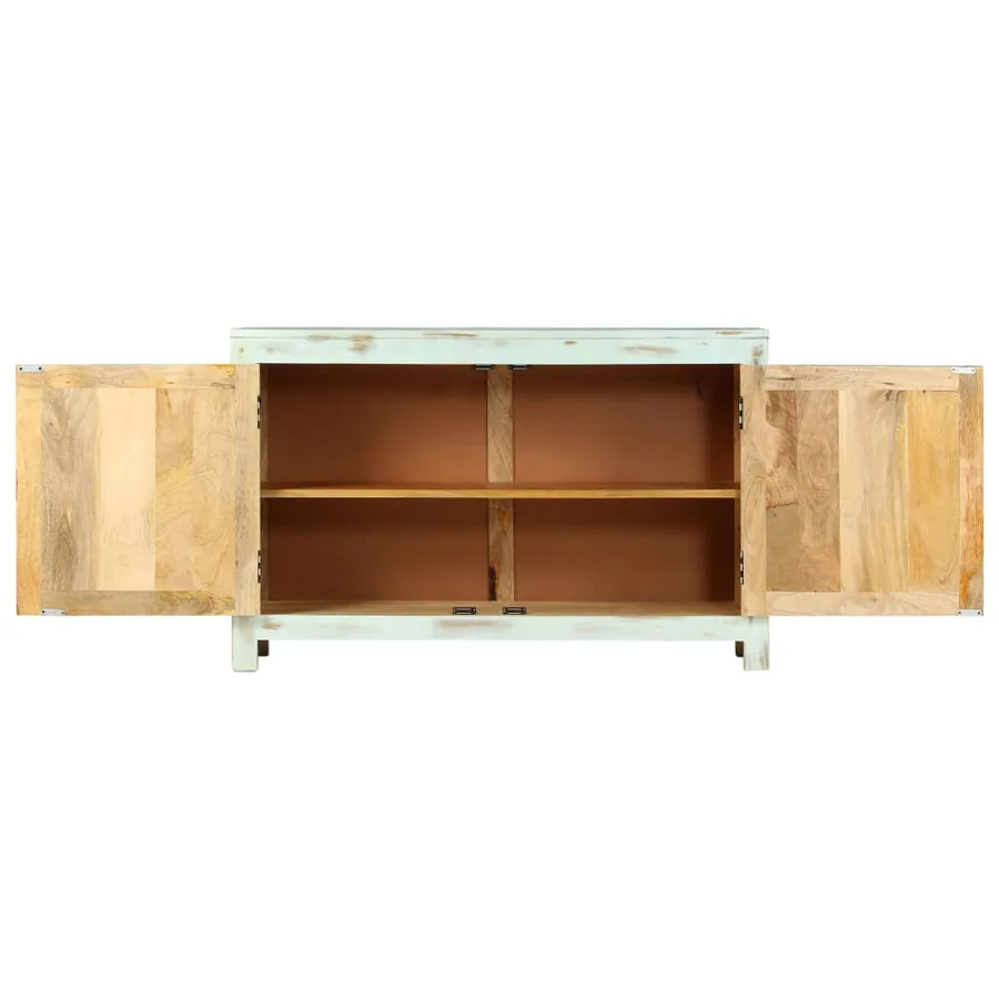 Buffet Bleu clair 110x35x70 cm Bois de manguier massif - 3