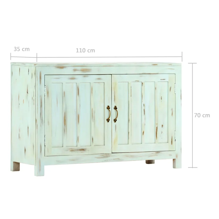 Buffet Bleu clair 110x35x70 cm Bois de manguier massif - 8