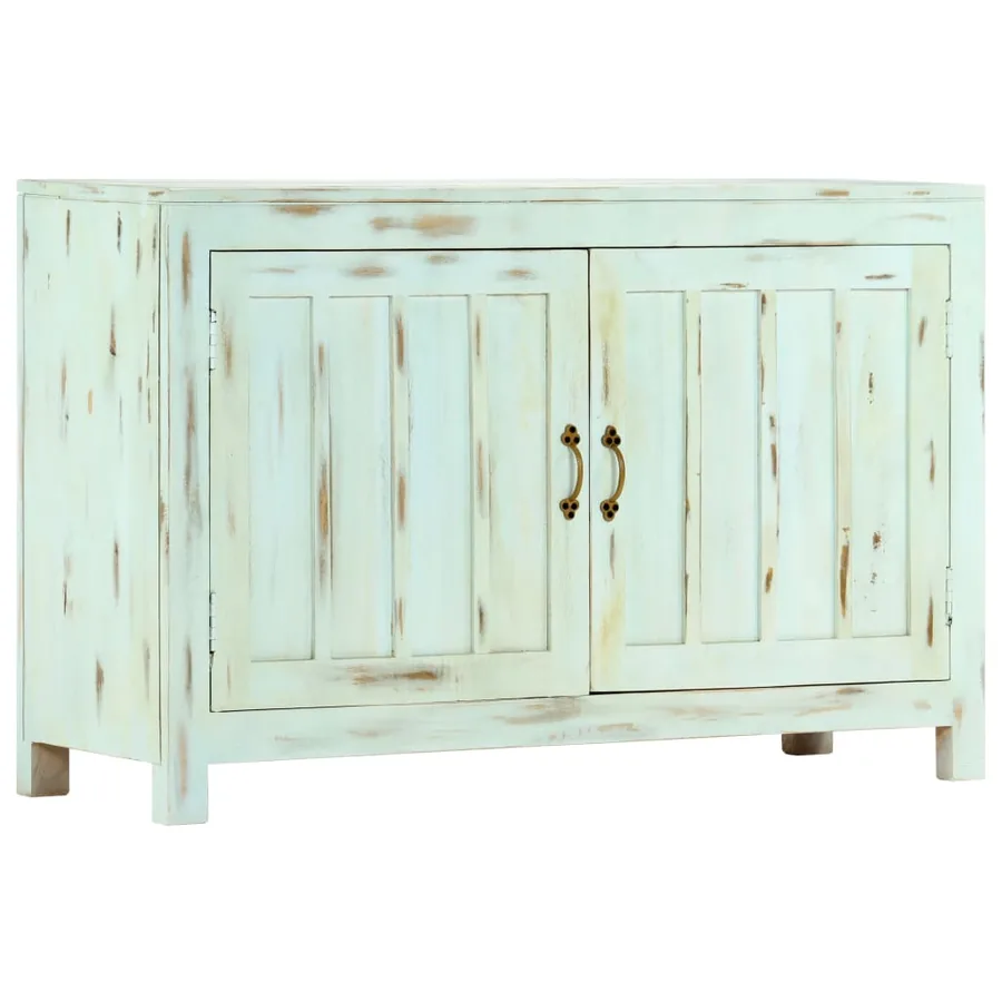 Buffet Bleu clair 110x35x70 cm Bois de manguier massif - 9