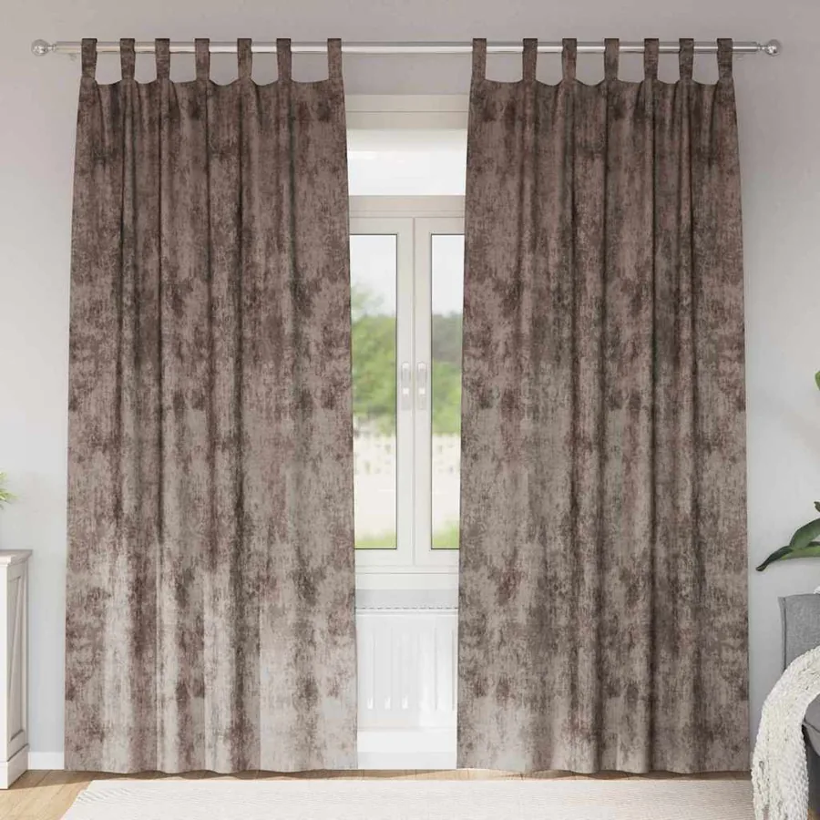 Rideaux en velours 2 pcs Cappuccino 225 x 140 cm Velours