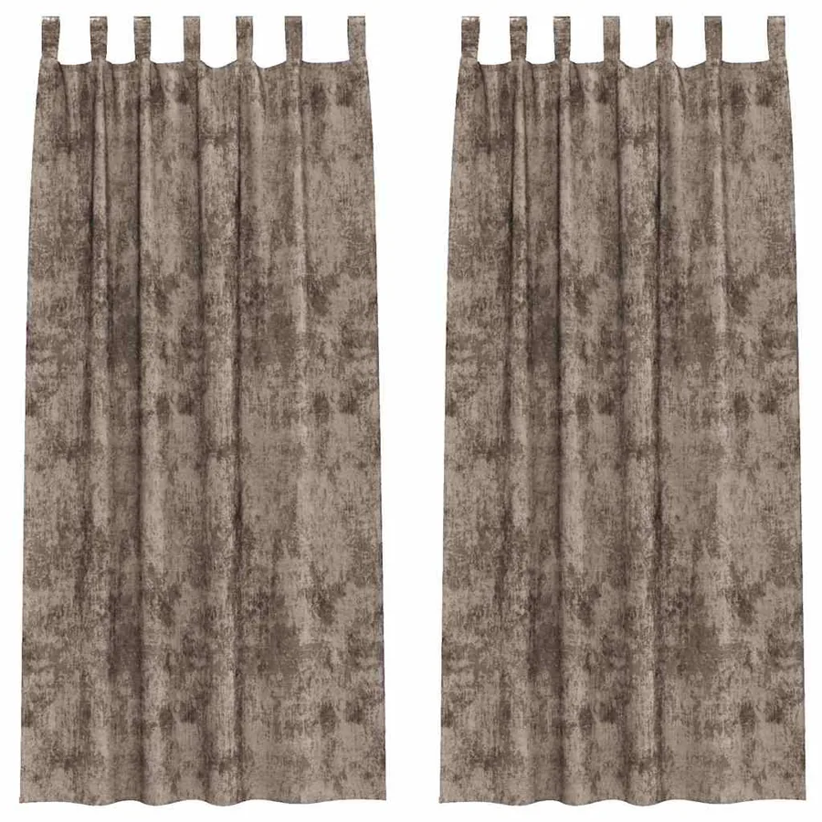 Rideaux en velours 2 pcs Cappuccino 225 x 140 cm Velours - 2
