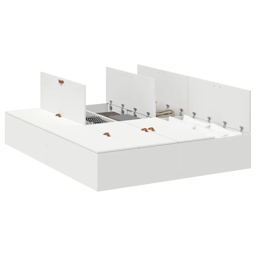 Cadre de lit avec rangement avec stockage Blanc 150 x 200 cm - 2