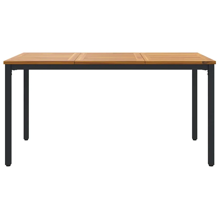 Table de jardin Naturel et Noir 150 x 90 x 75 cm - 5