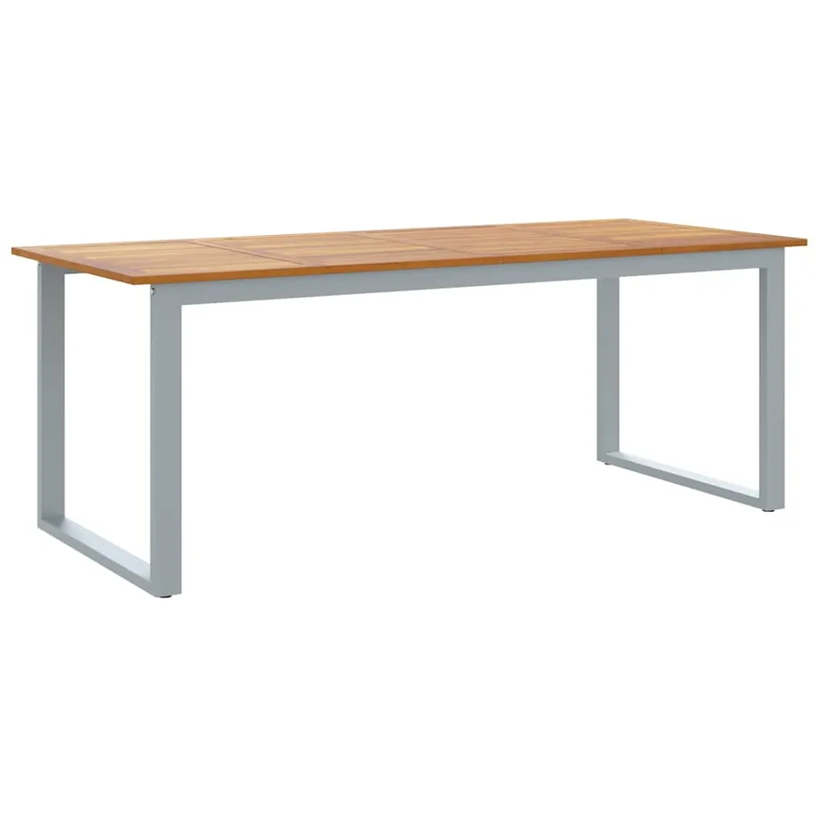 Table de Jardin Gris 200 x 90 x 75 cm Bois d'Acacia Massif - 2