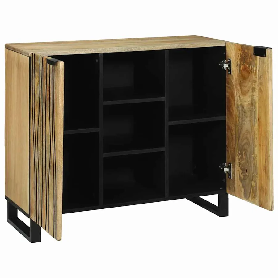 Buffet Marron 90 x 33 x 75 cm bois de manguier massif - 2