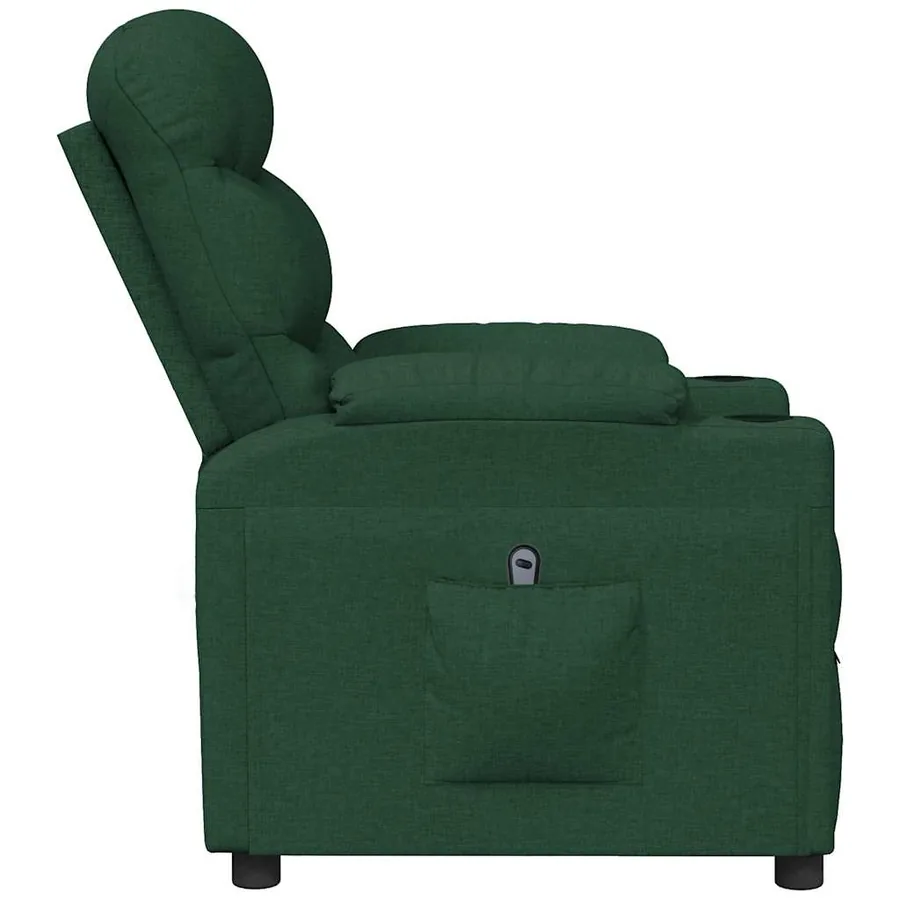 Fauteuil inclinable électrique Vert foncé Tissu - 5