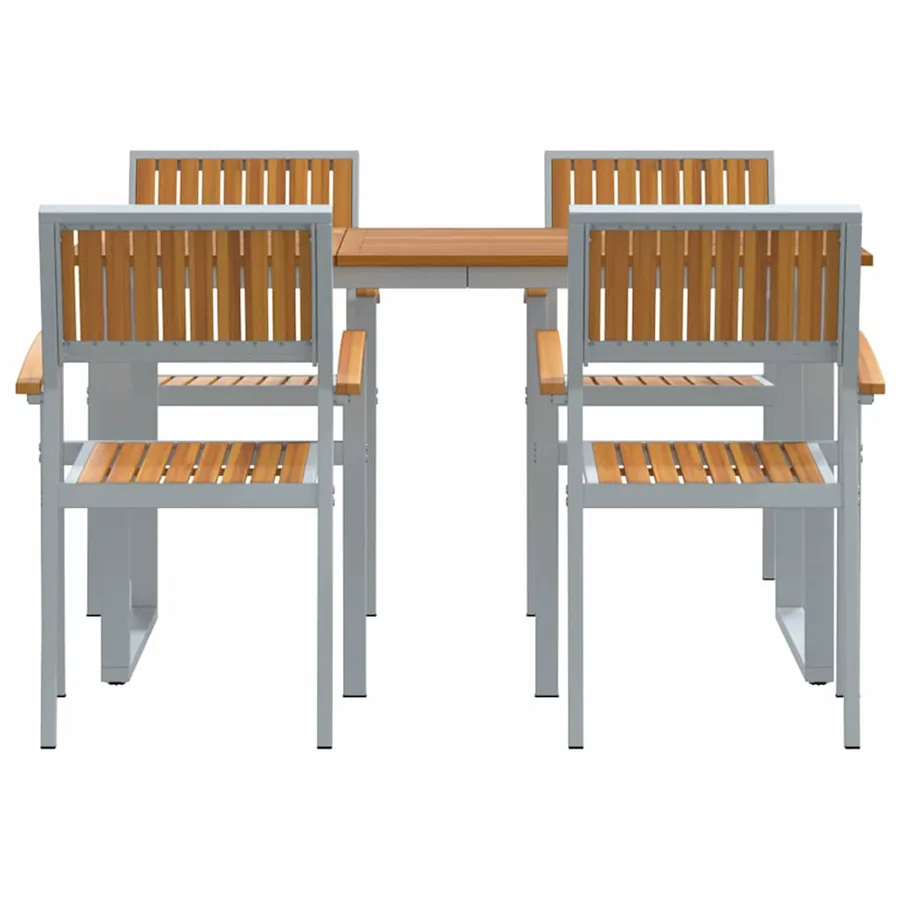 Ensemble de salle à manger pour jardin 5 pcs Gris - 7