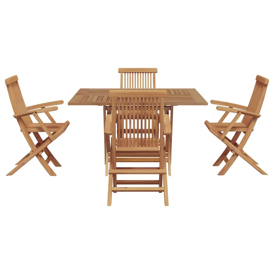 Ensemble de salle à manger pour jardin Marron Teck massif
