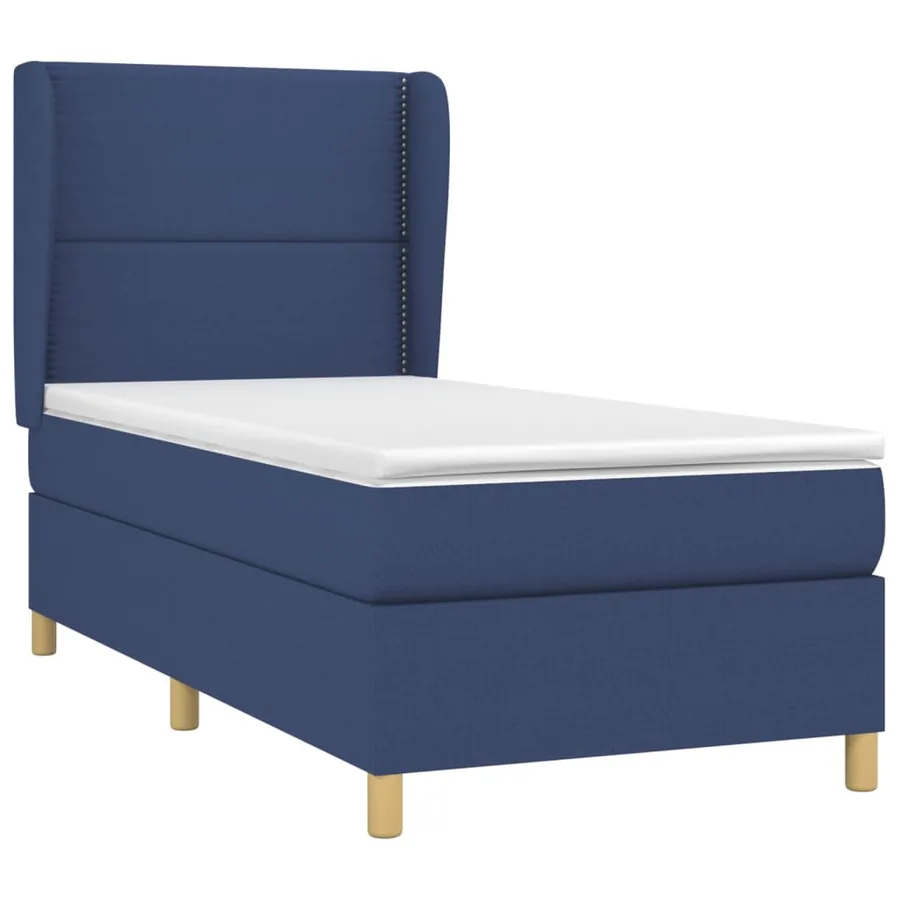 Sommier à lattes de lit avec matelas Bleu 90x190 cm Tissu - 3