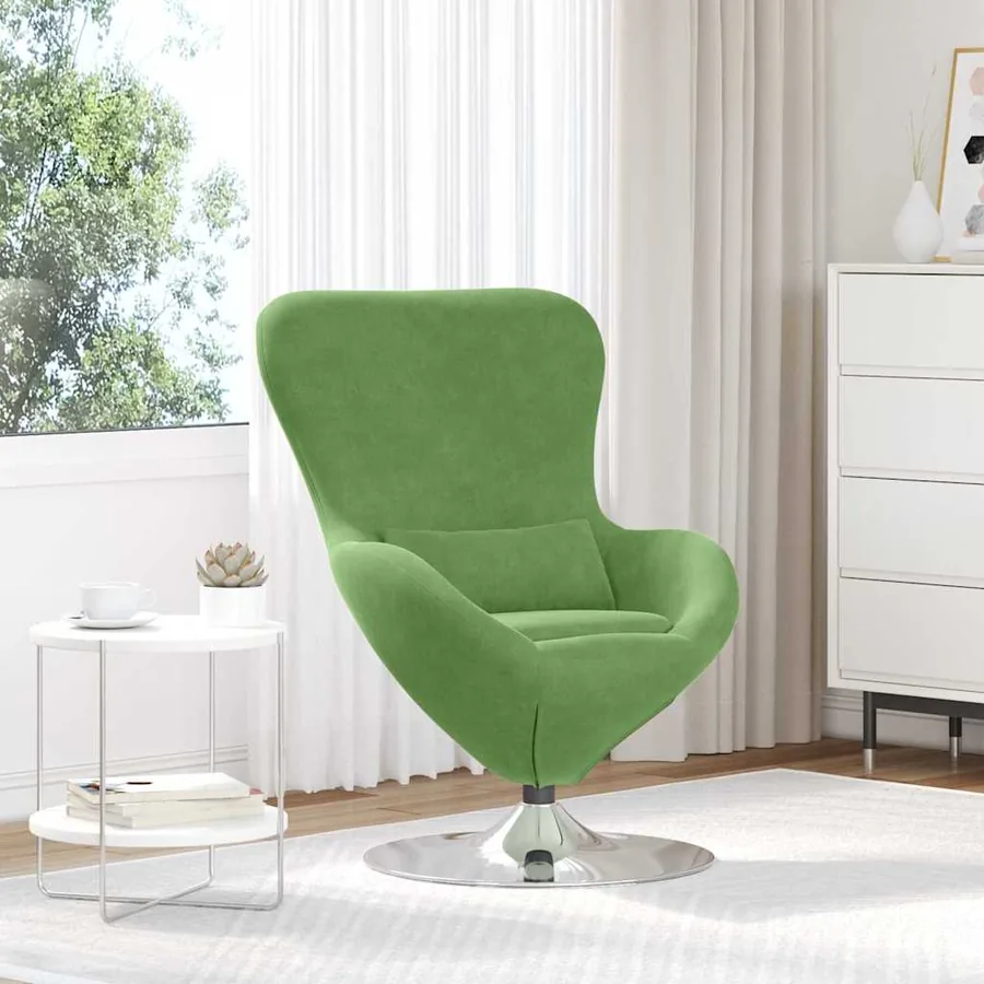Fauteuil œuf Vert clair Velours