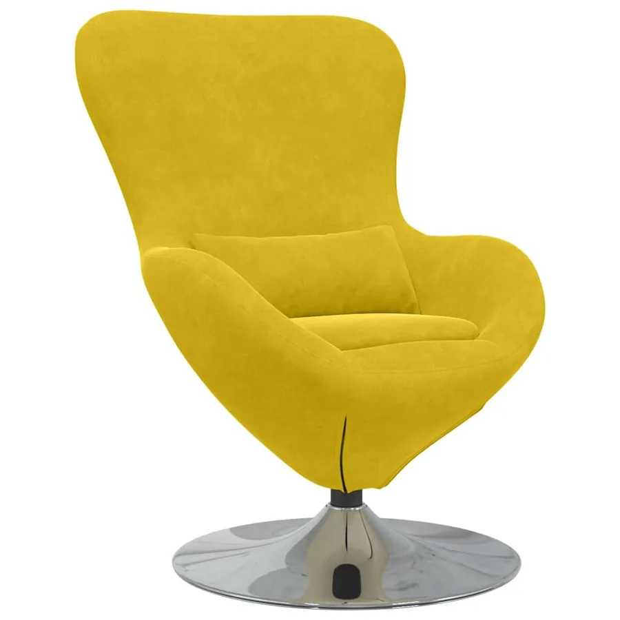 Fauteuil œuf Jaune Velours - 2