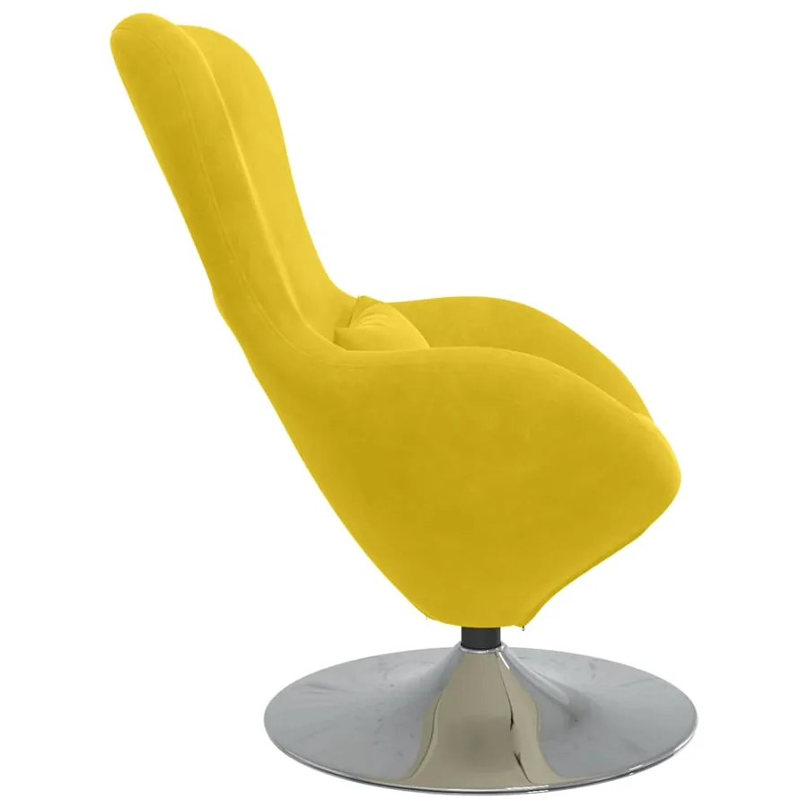 Fauteuil œuf Jaune Velours - 5