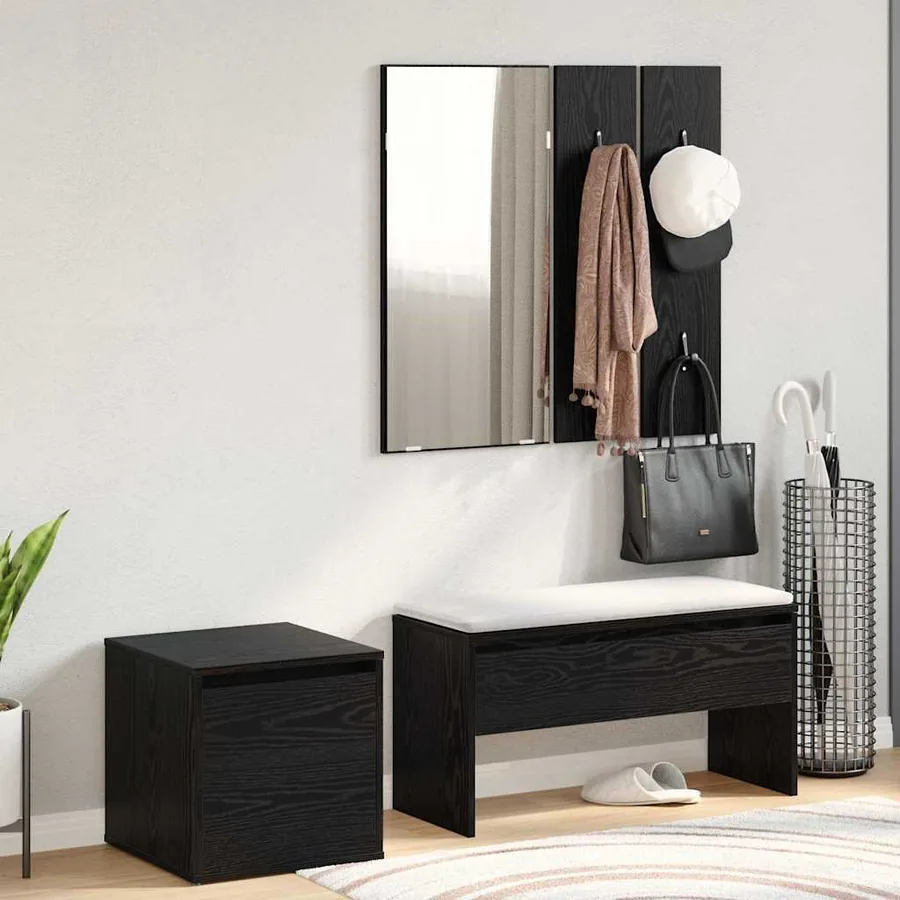 Ensemble de meubles d'entrée 3 pcs Chêne noir 80 x 31 x 40 cm