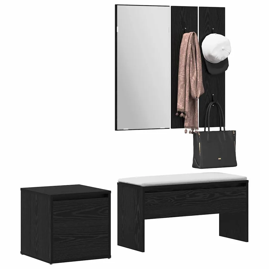 Ensemble de meubles d'entrée 3 pcs Chêne noir 80 x 31 x 40 cm - 3