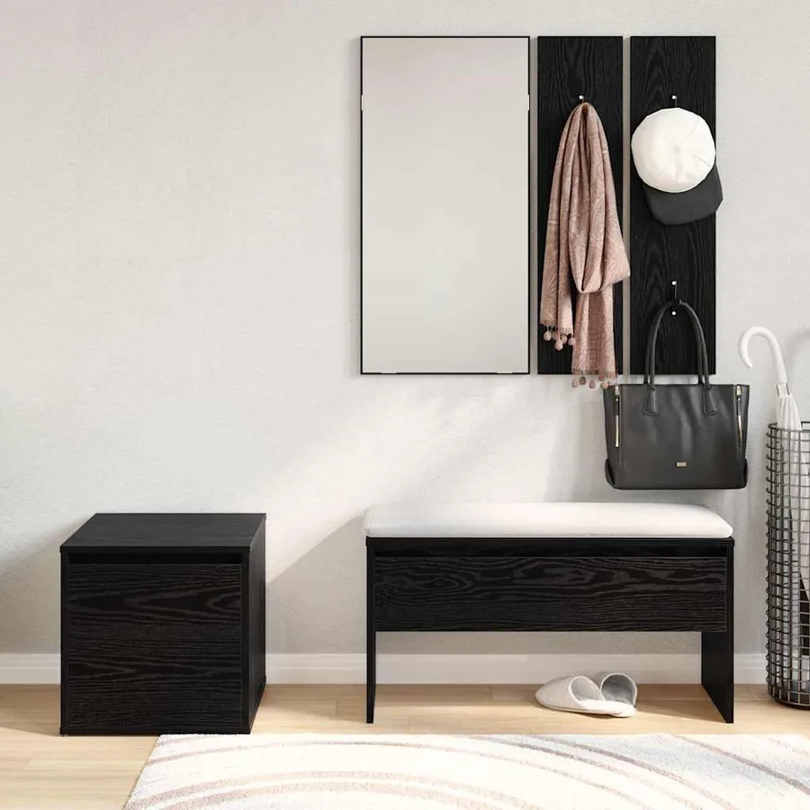 Ensemble de meubles d'entrée 3 pcs Chêne noir 80 x 31 x 40 cm - 4