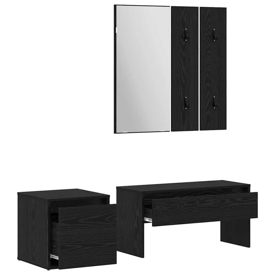 Ensemble de meubles d'entrée 3 pcs Chêne noir 80 x 31 x 40 cm - 5