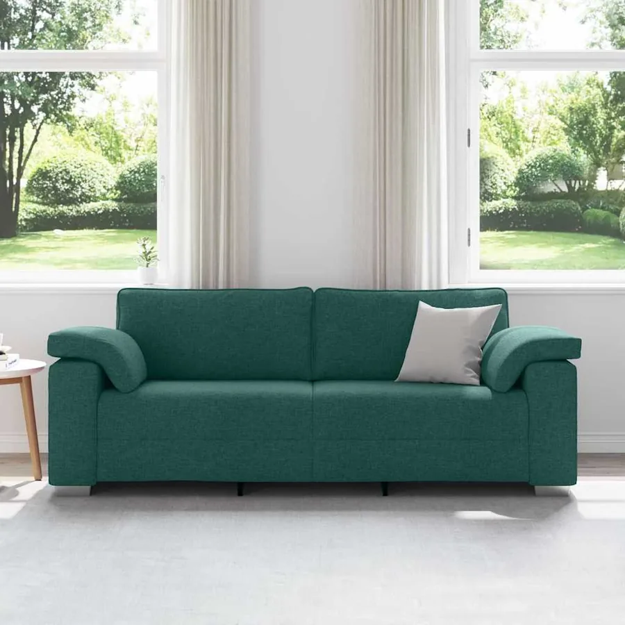 Sofa 3 places Vert foncé 220 cm tissu - 3