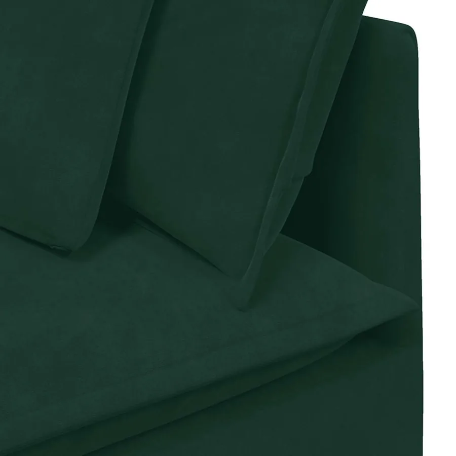Canapé modulable avec coussins velours vert foncé - 8