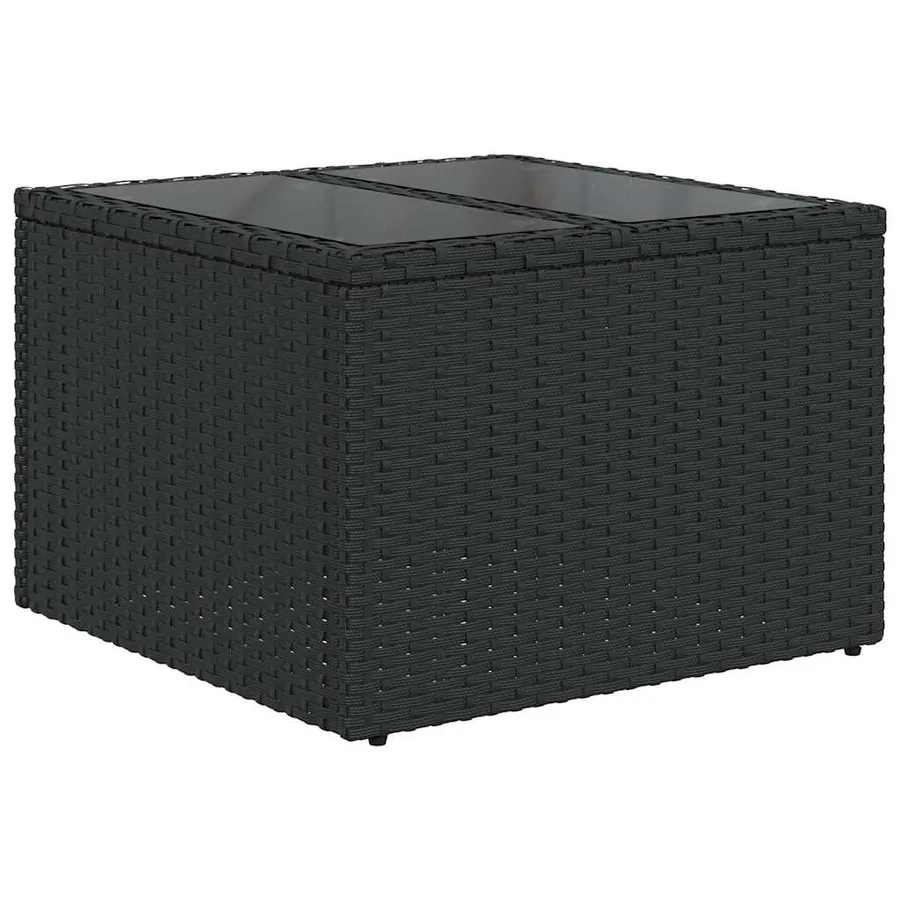 Ensemble de canapé de jardin 7 pcs avec coussins noir résine tressée - 4