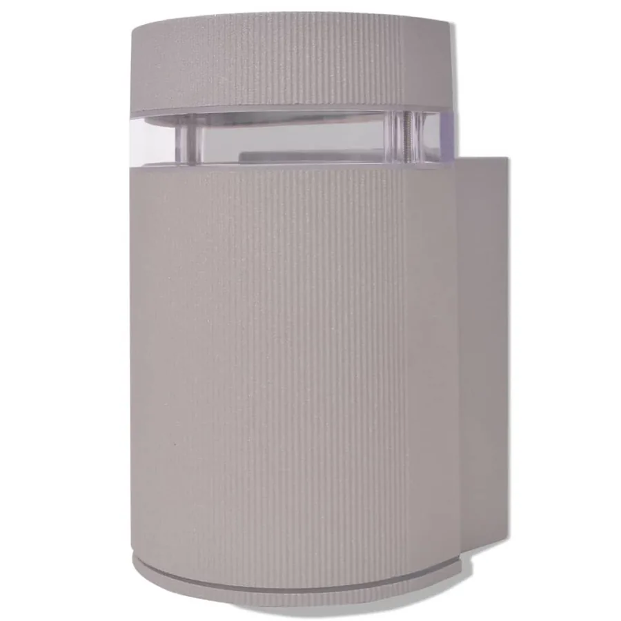 Applique murale extérieure demi-cylindrique Aluminium Gris - 2