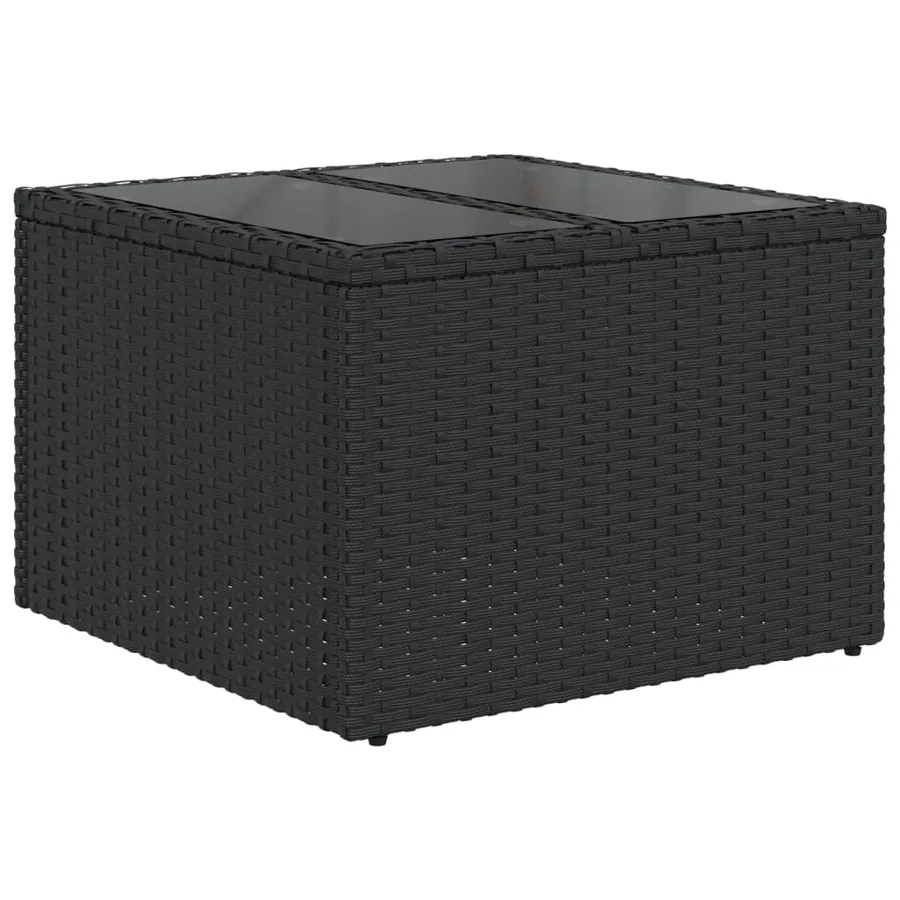 Ensemble de canapé de jardin 10 pcs avec coussins noir résine tressée - 4