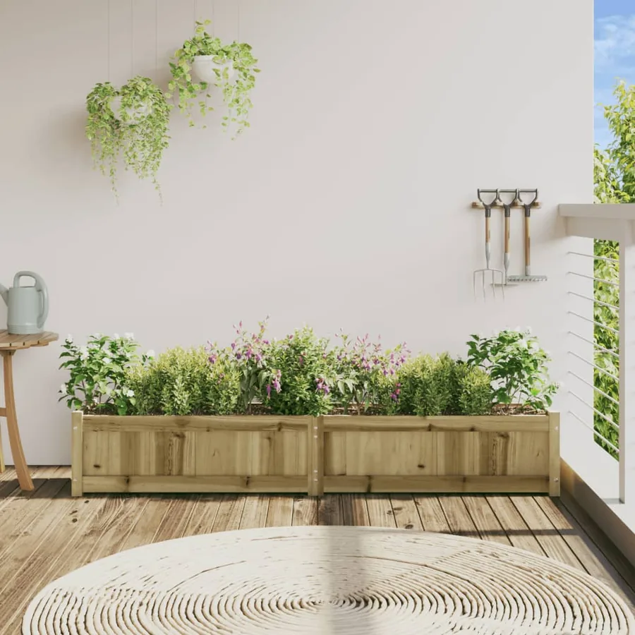 Jardinière 180x31x31 cm bois de pin imprégné - 3