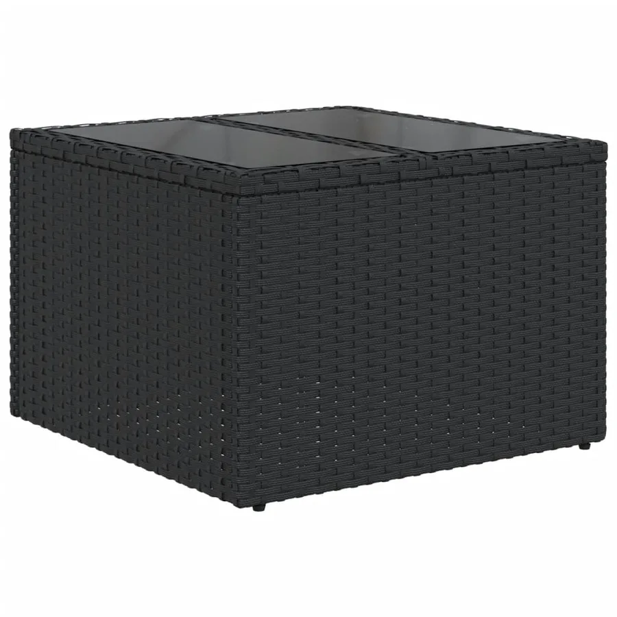Ensemble de canapé de jardin 5 pcs avec coussins noir résine tressée - 6