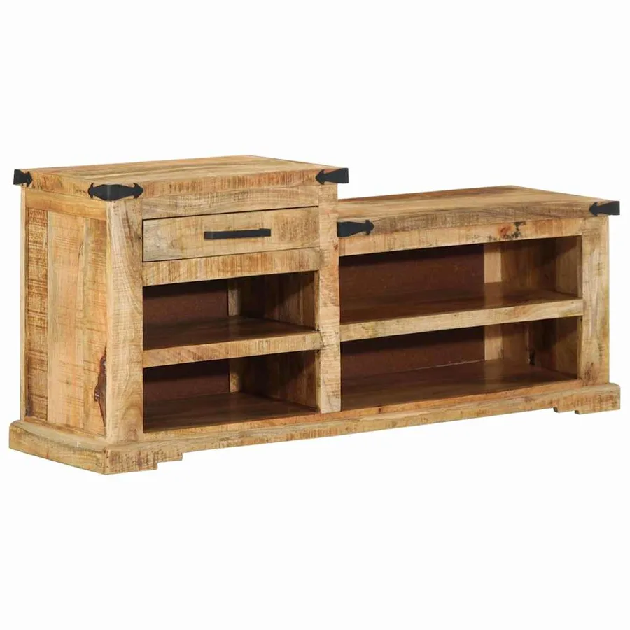 banc avec tiroir Marron 110 x 35 x 50 cm Manguier brut - 8